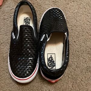 Black vans they have like Woven pattern